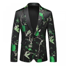 Men Party Floral Jacket Floral Tuxedo Notched Lapel Slim Fit Blazer - AwwwCos