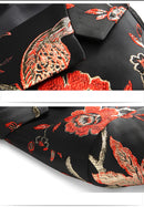 Men Party Floral Jacket Floral Tuxedo Notched Lapel Slim Fit Blazer - AwwwCos