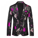 Men Party Floral Jacket Floral Tuxedo Notched Lapel Slim Fit Blazer - AwwwCos