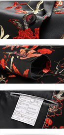 Men Party Floral Jacket Floral Tuxedo Notched Lapel Slim Fit Blazer - AwwwCos