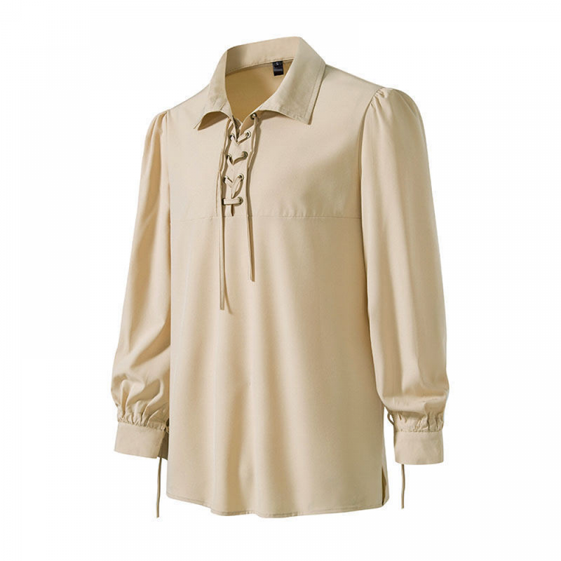 Men Pirate Vampire Renaissance Shirts Victorian Medieval Cotton Linen Blouse - AwwwCos