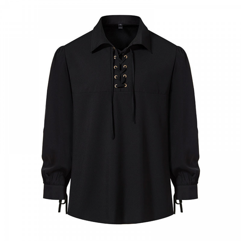 Men Pirate Vampire Renaissance Shirts Victorian Medieval Cotton Linen Blouse - AwwwCos