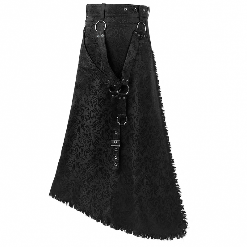 Men Punk Rave Metal Chains Adjustable Streetwear Hip Hop Skirts Belt
