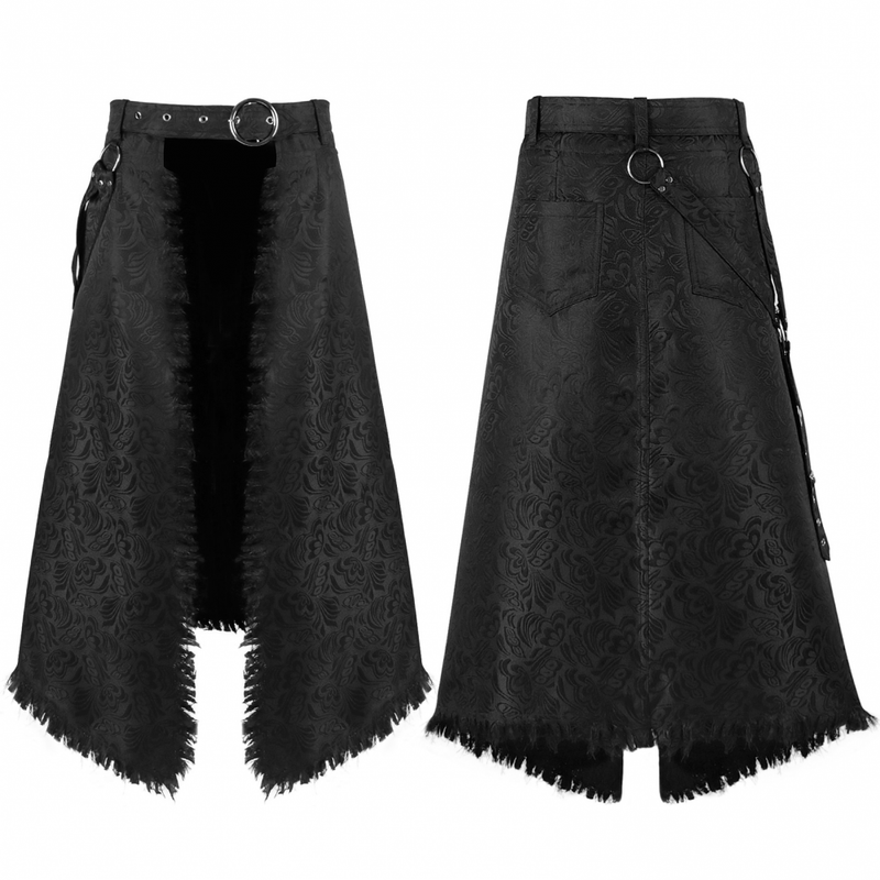 Men Punk Rave Metal Chains Adjustable Streetwear Hip Hop Skirts Belt