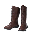 Men Renaissance Boots Medieval Cosplay Pirate Viking Tied Shoes - AwwwCos