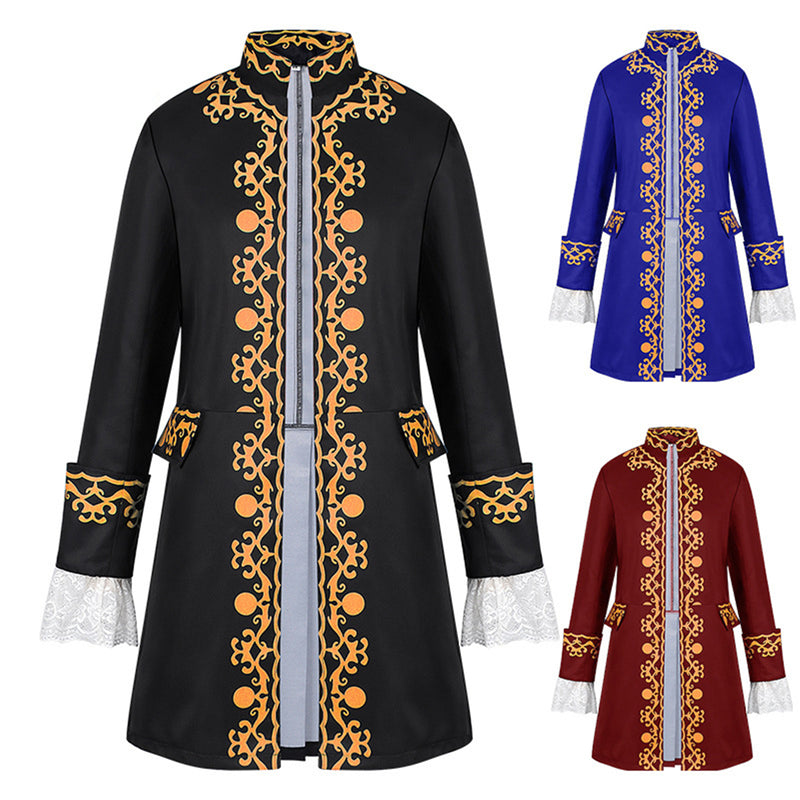 Men Renaissance Colonial Military Tailcoat 18th Century Medieval Regency Jacket - AwwwCos