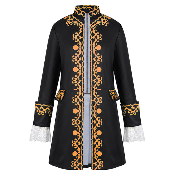 Men Renaissance Colonial Military Tailcoat 18th Century Medieval Regency Jacket - AwwwCos
