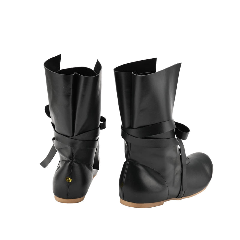 Men Renaissance Cosplay Boots Lace Up Vintage Viking Pirate Tied Shoes - AwwwCos