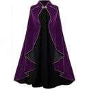Men Renaissance Cosplay Velvet Gold Trim Cloak Medieval Court Cape - AwwwCos