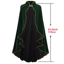 Men Renaissance Cosplay Velvet Gold Trim Cloak Medieval Court Cape - AwwwCos