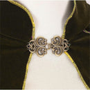 Men Renaissance Cosplay Velvet Gold Trim Cloak Medieval Court Cape - AwwwCos