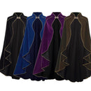 Men Renaissance Cosplay Velvet Gold Trim Cloak Medieval Court Cape - AwwwCos