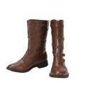 Men Renaissance Cosplay Vintage Stage Pirate Viking Buckle Shoes - AwwwCos