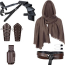 Men Renaissance Medieval Pirate Shirt Viking Belt Shawl Accessories - AwwwCos