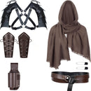 Men Renaissance Medieval Pirate Shirt Viking Belt Shawl Accessories - AwwwCos