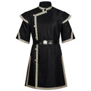 Men Renaissance Vintage Viking Pirate Knight Cosplay Costume Jacket Belt