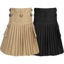 Men Scottish Tartan Sport Utility Skirt Hybrid Pleated Kilt with Cargo Pockets - AwwwCos