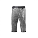 Men Shiny Gray Purple Black Clubwear Sequins Slim Performance Flash Shorts - AwwwCos