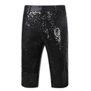 Men Shiny Gray Purple Black Clubwear Sequins Slim Performance Flash Shorts - AwwwCos