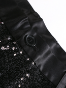 Men Shiny Gray Purple Black Clubwear Sequins Slim Performance Flash Shorts - AwwwCos