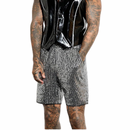 Men Shiny Sequin Gray Straight Shorts Clubwear
