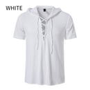Men Shirt Cotton Blend Hooded Beach Yoga Casual Summer Top