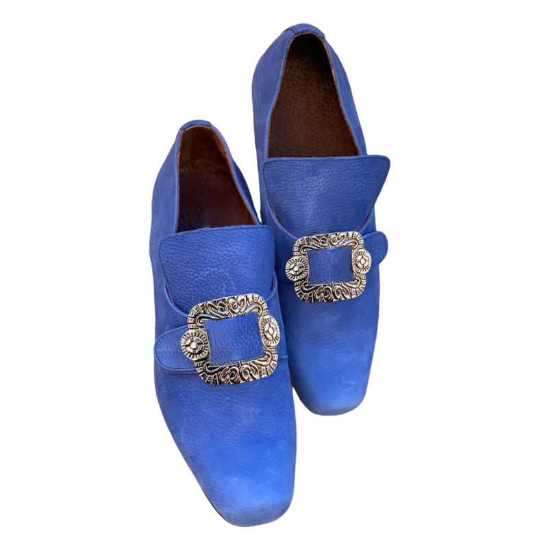 Men Shoes Loafers Shoes with Metal Square Buckle Embellishment