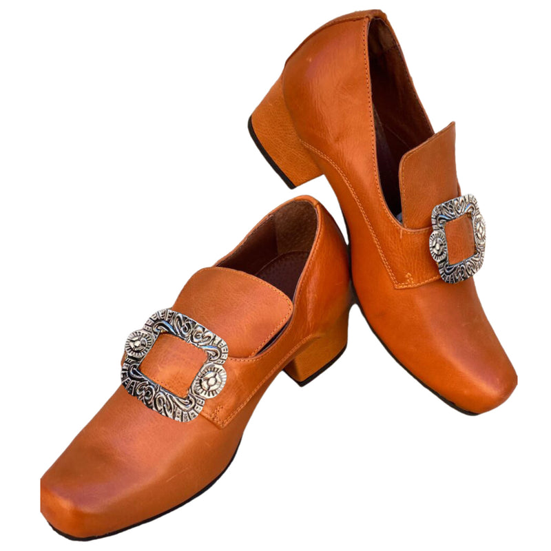 Men Shoes Loafers Shoes with Metal Square Buckle Embellishment