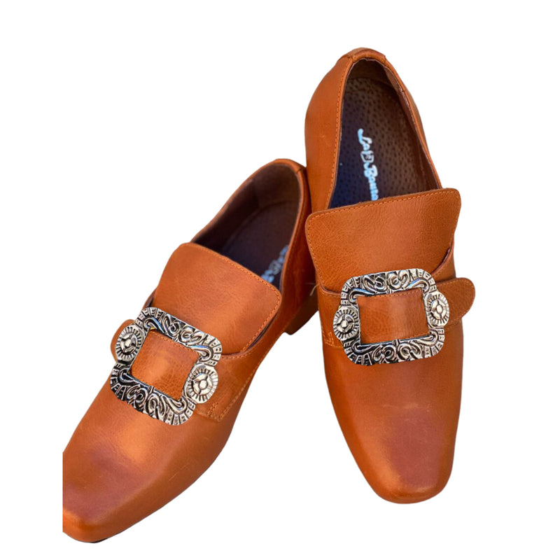 Men Shoes Loafers Shoes with Metal Square Buckle Embellishment