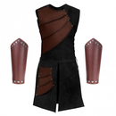 Men Side laces up Knight Bracer Viking Pirate Waistcoat Armor Vest