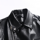 Men Slim Fit Motorcycle Leather Fashion Lapel Biker Zipper Up Outwear Vest - AwwwCos