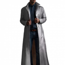 Men Solid Color Trench Coat Classic Long Windbreaker Steampunk Overcoat - AwwwCos