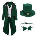 Men St. COS Patrick's Pirate Cosplay Costume Fake Two Pieces Retro Punk Tailcoat