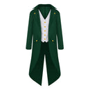 Men St. COS Patrick's Pirate Cosplay Costume Fake Two Pieces Retro Punk Tailcoat