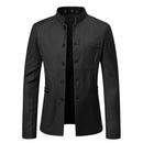 Men Stand Collar Business Coat Casual Single Breasted Blazer Jacket - AwwwCos