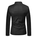 Men Stand Collar Business Coat Casual Single Breasted Blazer Jacket - AwwwCos