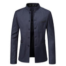 Men Stand Collar Business Coat Casual Single Breasted Blazer Jacket - AwwwCos