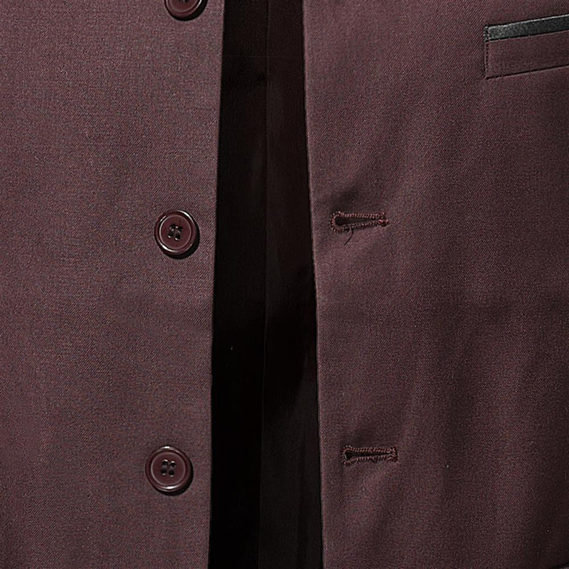 Men Stand Collar Business Coat Casual Single Breasted Blazer Jacket