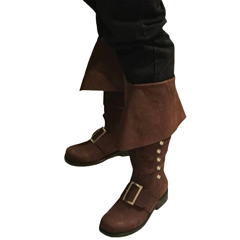 Men Steampunk Boots High Tube Pirate Cosplay Shoes Accessories
