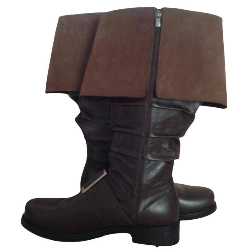 Men Steampunk Boots High Tube Pirate Cosplay Shoes Accessories