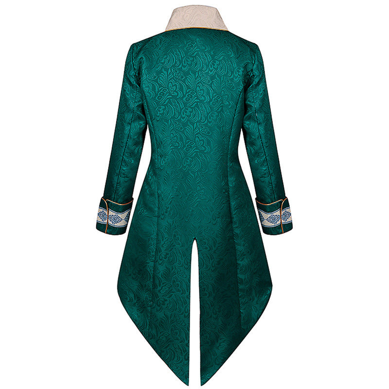 Men Steampunk Coat Victorian Jacquard Pattern Retro Gothic Tuxedo