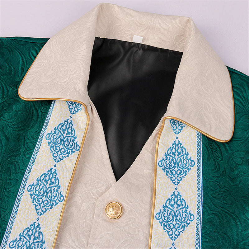 Men Steampunk Coat Victorian Jacquard Pattern Retro Gothic Tuxedo
