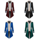 Men Steampunk Coat Victorian Jacquard Pattern Retro Gothic Tuxedo