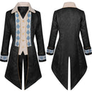 Men Steampunk Coat Victorian Jacquard Pattern Retro Gothic Tuxedo