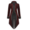 Men Steampunk Coat Victorian Literature Velvet Retro Gothic Tuxedo