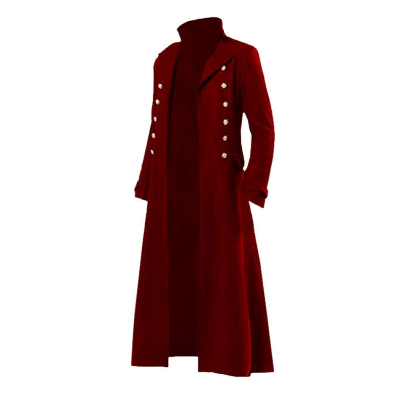 Men Steampunk Gothic Tailcoat Victorian Stage Frock Uniform Coat Costume