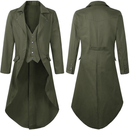 Men Steampunk Jacket Vintage Victorian Cosplay Long Frock Tailcoat - AwwwCos