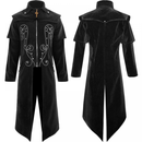 Men Steampunk Tailcoat Cross Zipper Renaissance Gothic Velvet Trench - AwwwCos