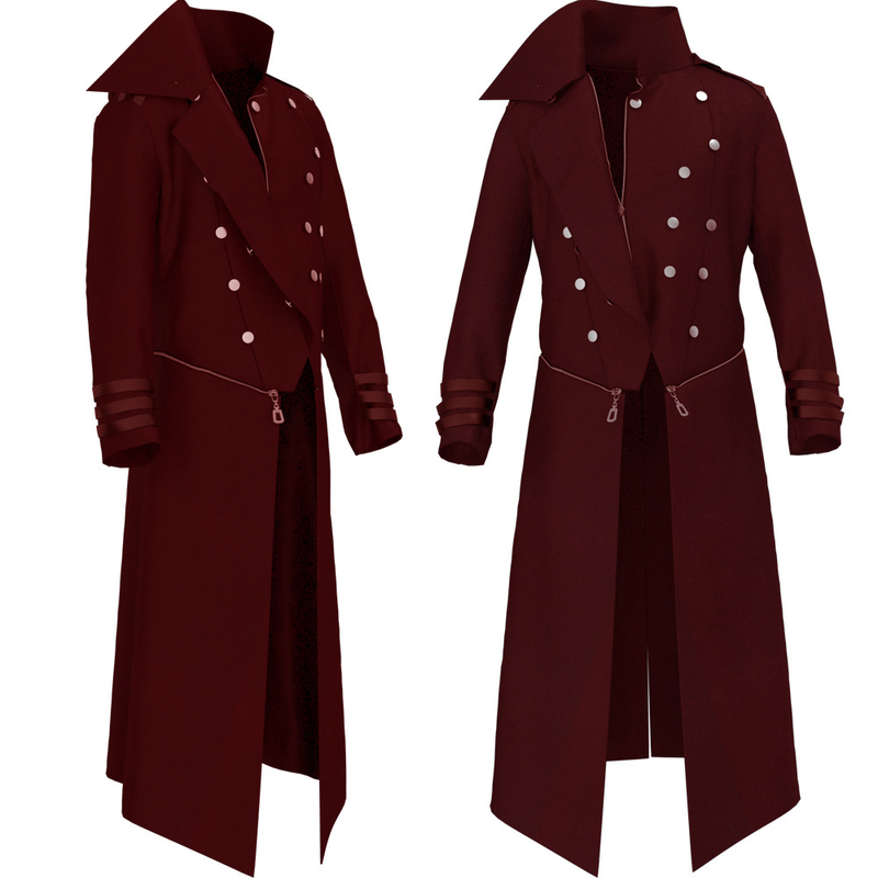Men Steampunk Tailcoat Victorian Renaissance Gothic Vintage Costume