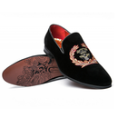 Men Suede Leather Loafers Casual Embroidered Moccasins Shoes - AwwwCos